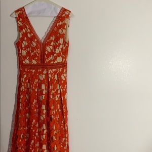Red lace dress